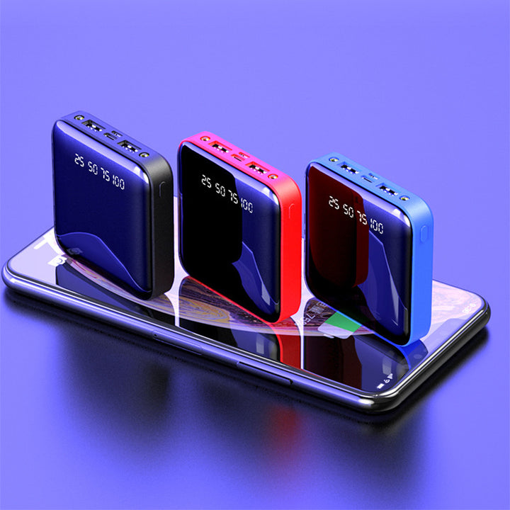 Mini Portable Mirror Digital Display Power Bank