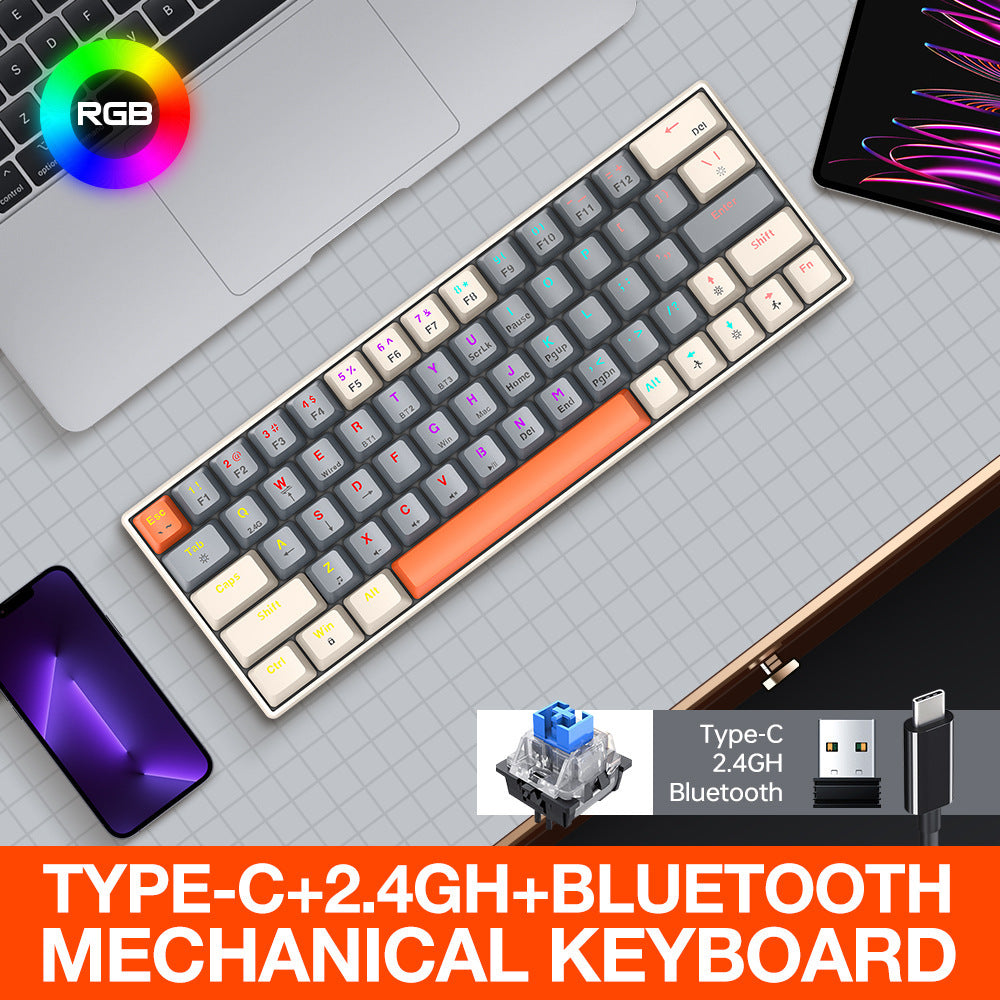 Three-mode Wireless Bluetooth Mechanical Keyboard