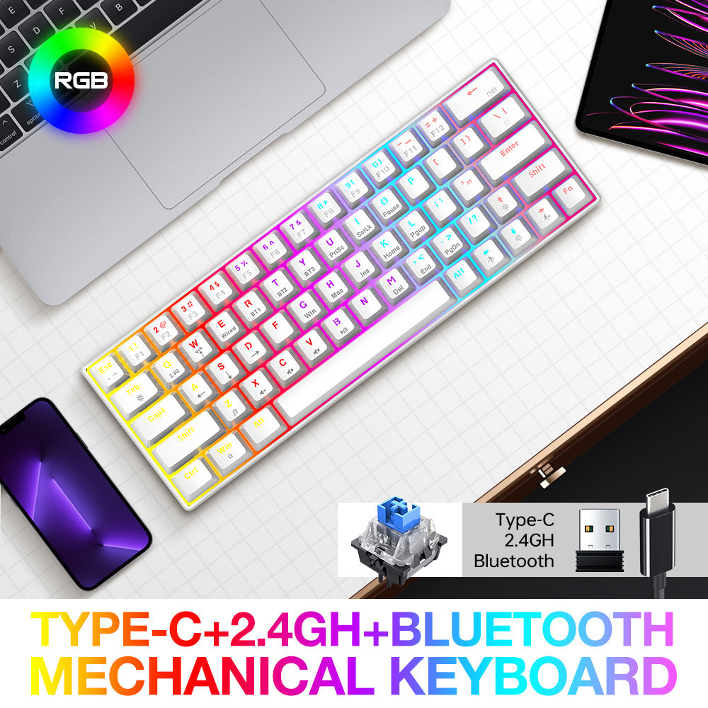 Three-mode Wireless Bluetooth Mechanical Keyboard
