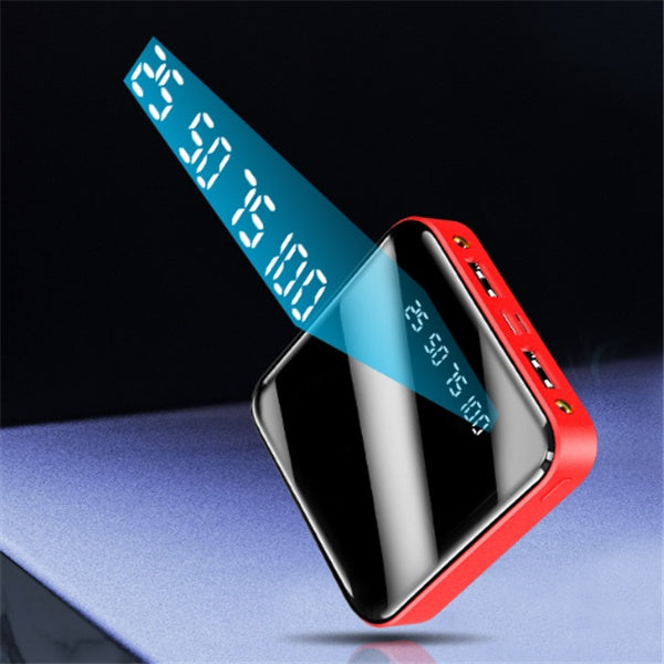 Mini Portable Mirror Digital Display Power Bank