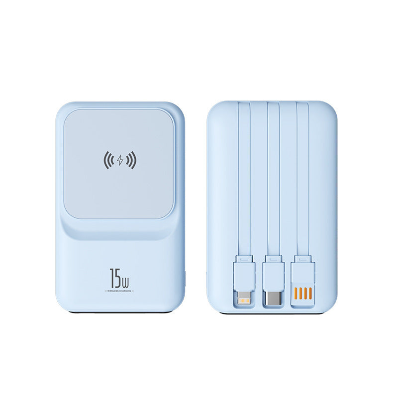 Magnetic Wireless Power Bank With Cable