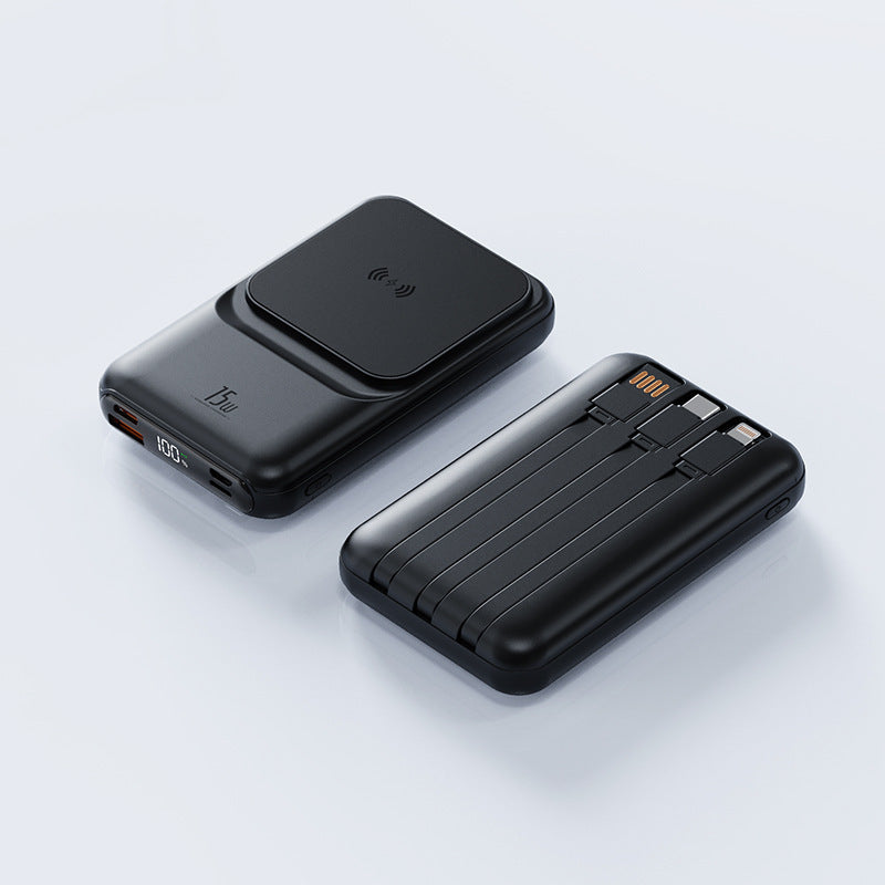 Magnetic Wireless Power Bank With Cable