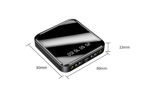 Mini Portable Mirror Digital Display Power Bank