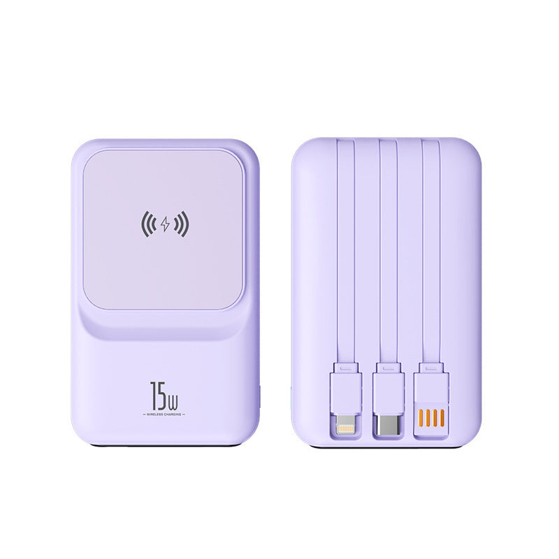 Magnetic Wireless Power Bank With Cable