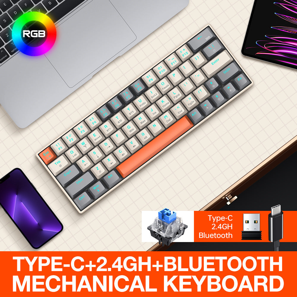 Three-mode Wireless Bluetooth Mechanical Keyboard