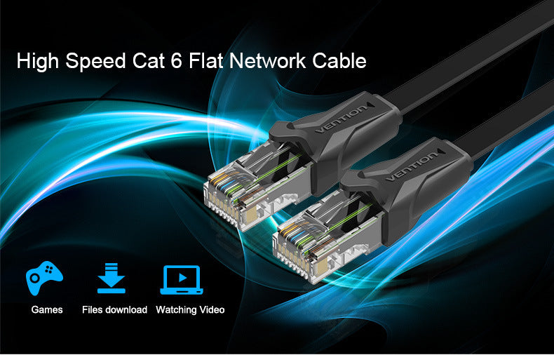 Flat Cat6 Pure Copper Gigabit Cable Router