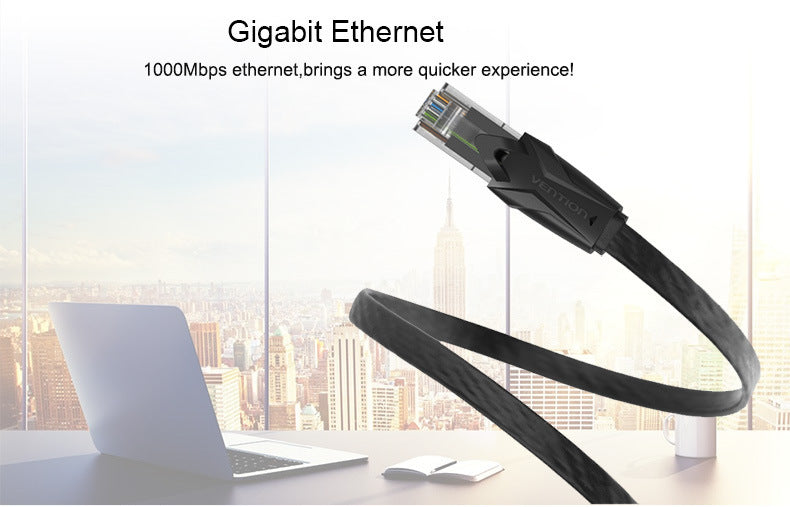 Flat Cat6 Pure Copper Gigabit Cable Router
