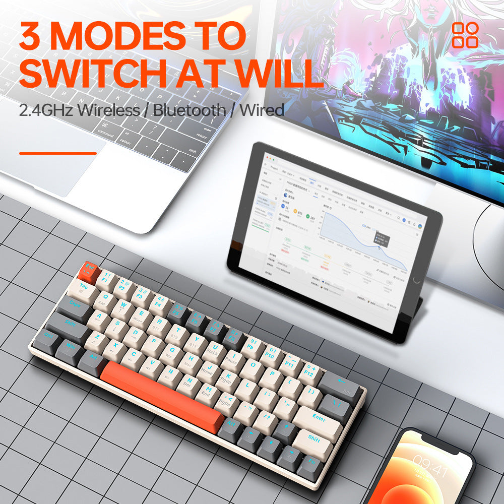 Three-mode Wireless Bluetooth Mechanical Keyboard