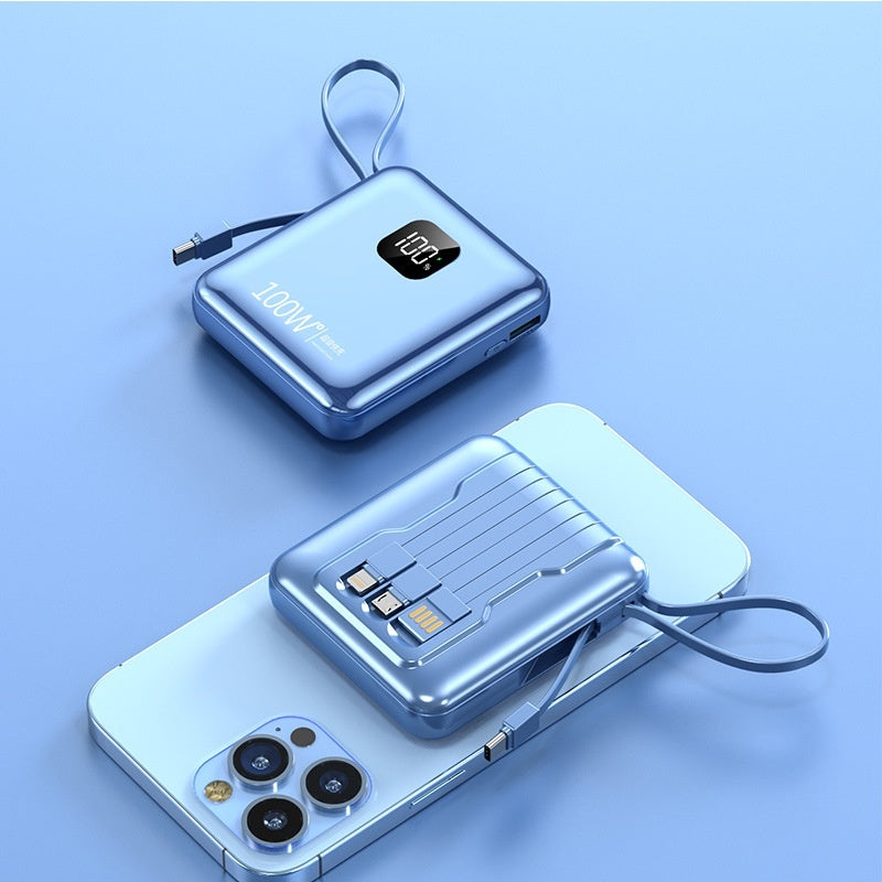 Mini-portable Power Bank With Cable