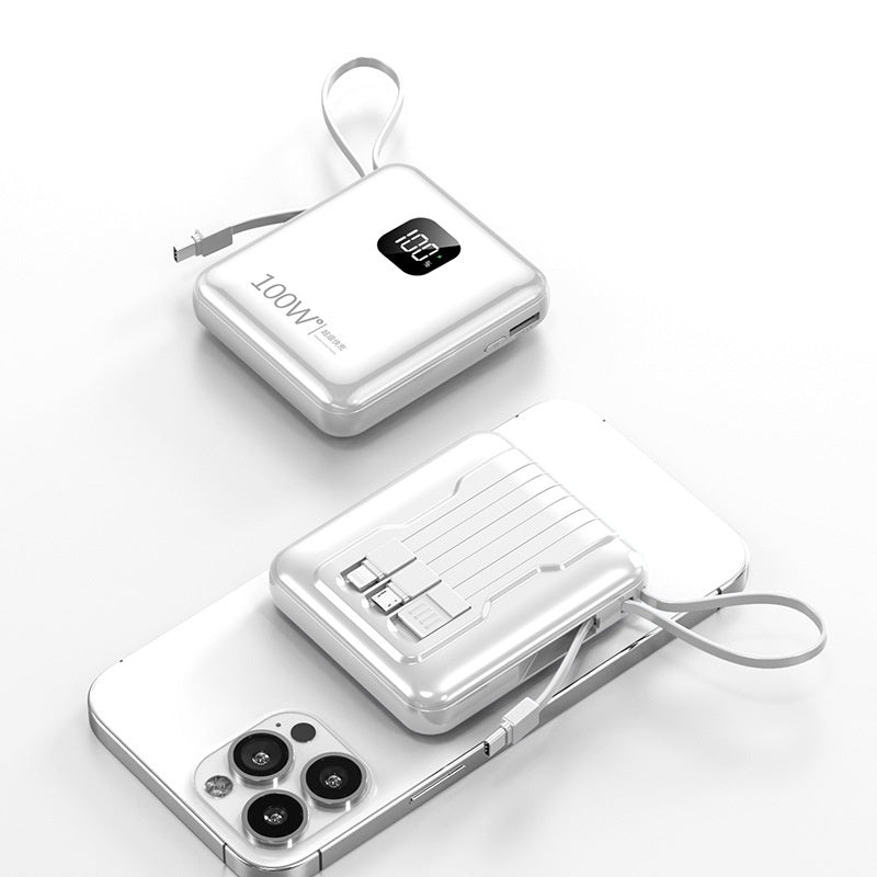 Mini-portable Power Bank With Cable