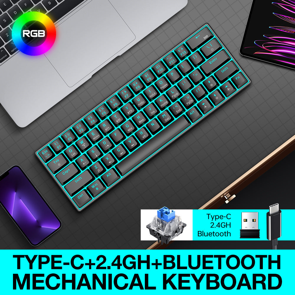 Three-mode Wireless Bluetooth Mechanical Keyboard